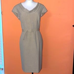 Calvin Klein Linen Dress Women's Vintage Day Dress with Belt.